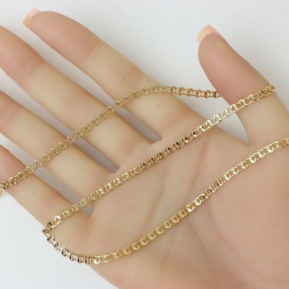 Chunky Rose Gold Chain Necklace with Bold Polished Links, XPNL0224 - Picture 4 of 12